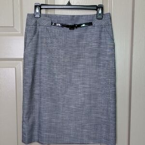 NWT Louben Petite Gray Women's Belted Pencil Skirt Size 6 Petite
